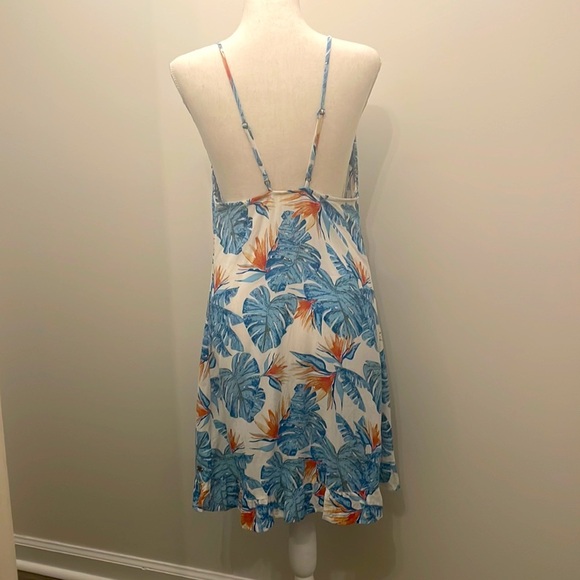 ROXY Floral Monstera Leaf Print Dress - Size Medium - Picture 3 of 7